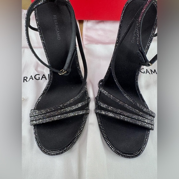 FERAGAMO Denise Embellished Ankle Strap Sandals - Picture 7 of 9